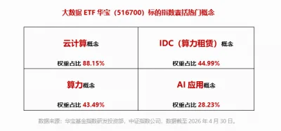 低位补涨AI应用概念活跃，税友股份涨停，华宝基金大数据ETF（516700）盘中涨近2.4%，近4日连续吸金！
